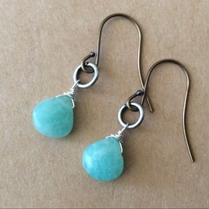 Natural handcrafted Sundance charm amazonite earrings